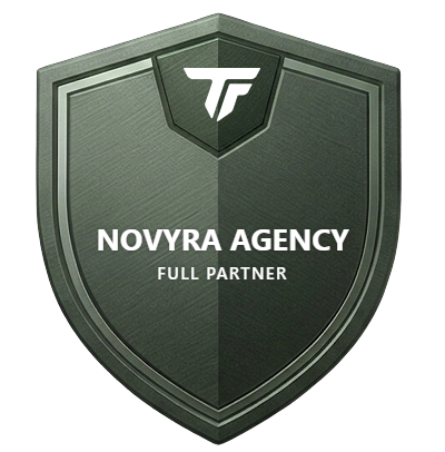 TikFinity Full Partner badge for NOVYRA Agency